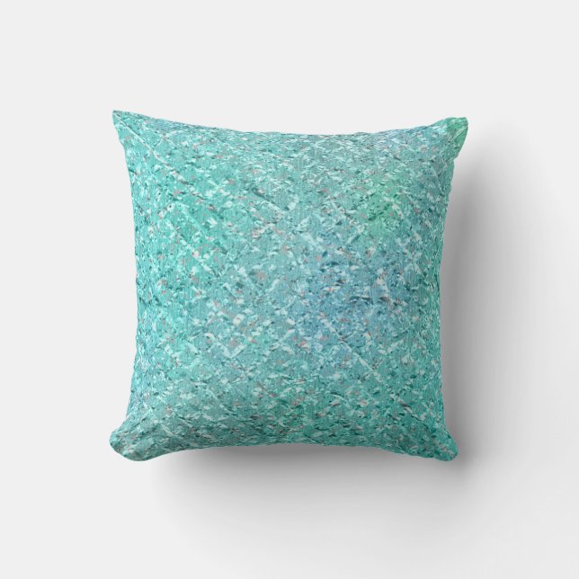 Sea Ocean Blue Marine Aqua Turquoise Mint Cushion (Front)