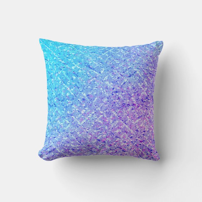 Sea Ocean Blue Marine Aqua Turquoise Ombre Purple Cushion (Front)