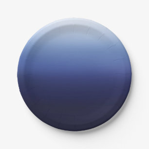 Sea Ocean Blue Modern Minimal Beach Bridal Shower Paper Plate