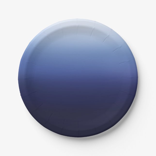 Sea Ocean Blue Modern Minimal Beach Bridal Shower Paper Plate (Front)