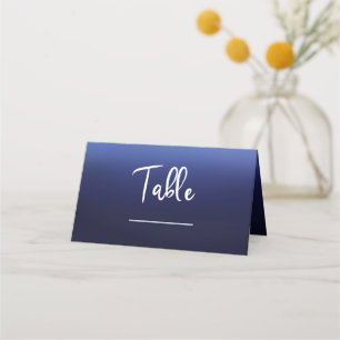 Sea Ocean Blue Modern Minimal Beach Bridal Shower Place Card