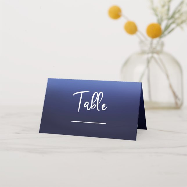 Sea Ocean Blue Modern Minimal Beach Bridal Shower Place Card (Front)
