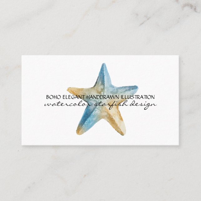 Sea Ocean Boho Starfish Business Card (Front)