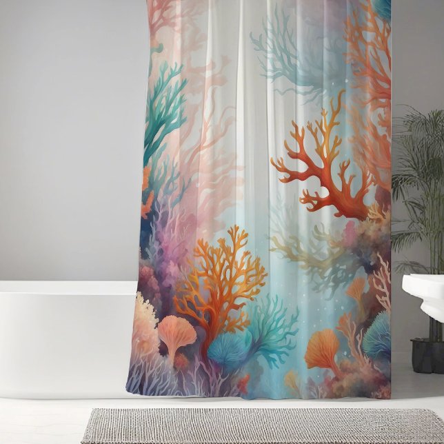 Sea Ocean Bottom Corals Design 315 Shower Curtain (Creator Uploaded)