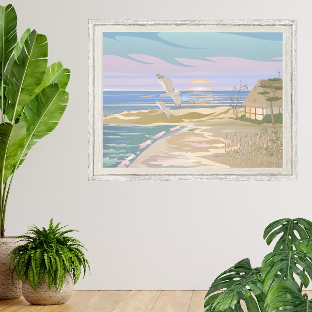 Sea Ocean Coastal Beach Art Photo Print (Pastel Coastal Beach House Art Photo Print)