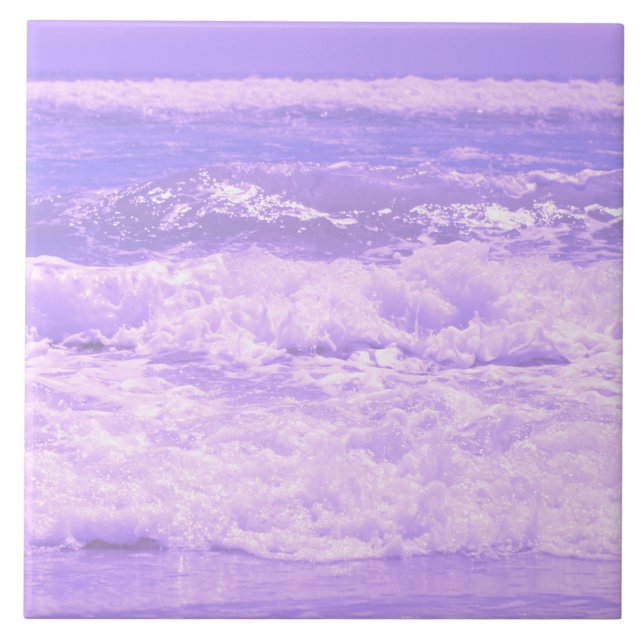 Sea Ocean Nature Waves Foam Water Tile (Front)