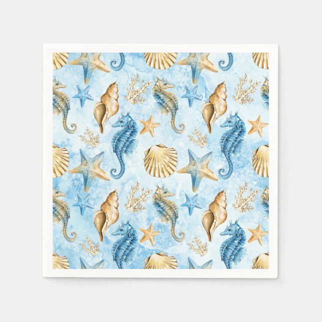 Sea & ocean pattern napkin (Front)