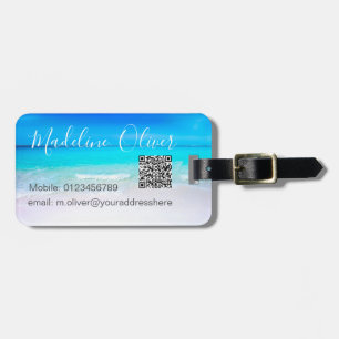 Sea Ocean Scene Blue QR Code Luggage Tag