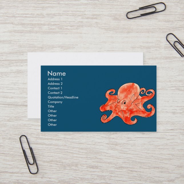 sea octopus business card (Front/Back In Situ)