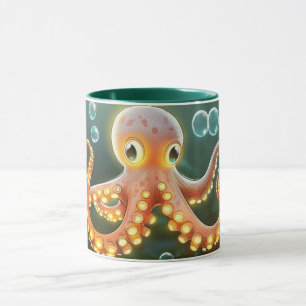 sea octopus Cartoon Style vibrant Cute Colorfull Mug