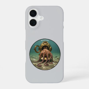 Sea Octopus Inside of a Vintage Diving Helmet URM iPhone 16 Case
