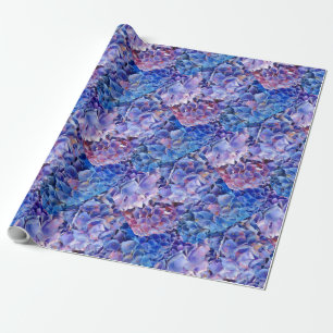 Sea of Blue Hydrangeas Flowers Gift Wrap