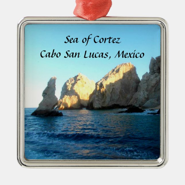 Sea of Cortez Cabo San Lucas Mexico Metal Tree Decoration (Front)