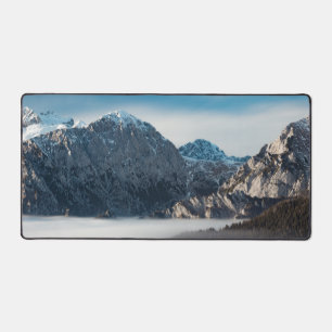Sea of fog and snowy mountains desk mat
