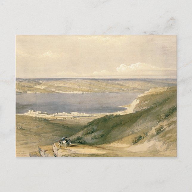 Sea of Galilee or Genezareth, looking towards Bash Postcard (Front)