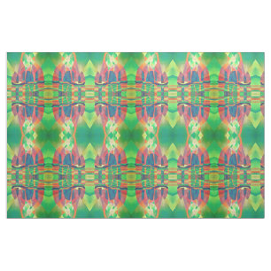 Sea of Green With Cubist Abstract Junks Fabric