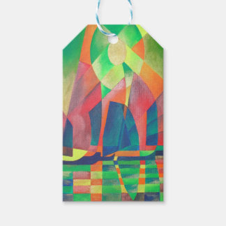 Sea of Green With Cubist Abstract Junks Gift Tags