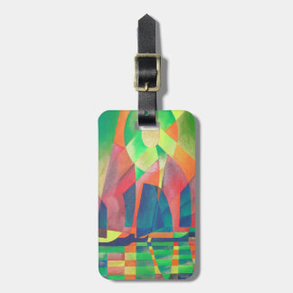 Sea of Green With Cubist Abstract Junks Luggage Tag