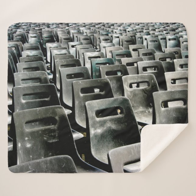 Sea of Grey Chairs Sherpa Blanket (Front (Horizontal))