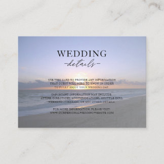 Sea of Love | Beach Sunset Starfish Wedding Enclosure Card