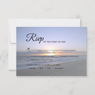 Sea of Love | Beach Sunset Starfish Wedding RSVP Card