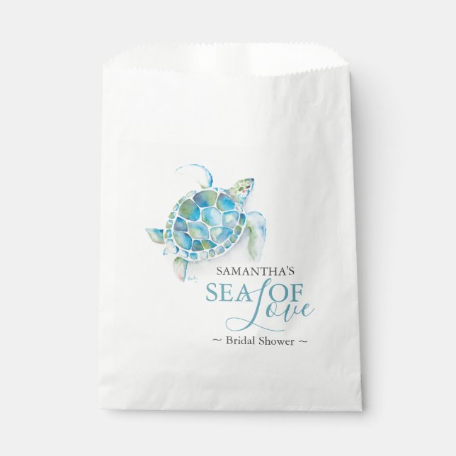 Sea of Love Bridal Shower  Favour Bags (Front)