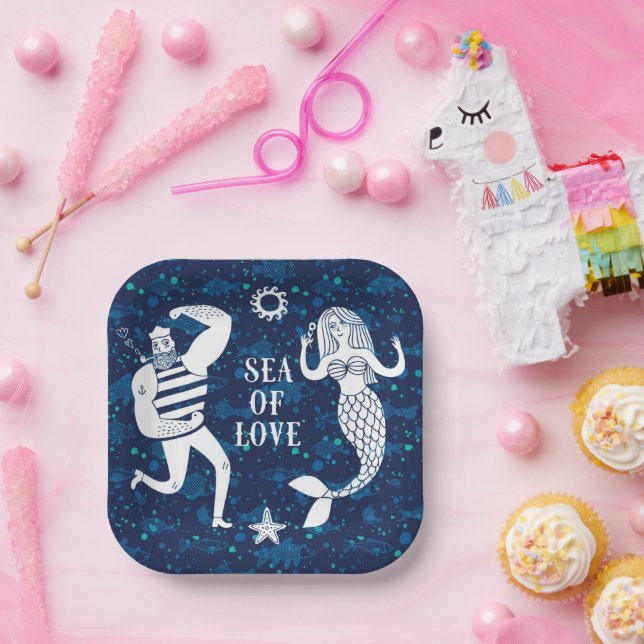 Sea Of Love Poster Paper Plate (Party)