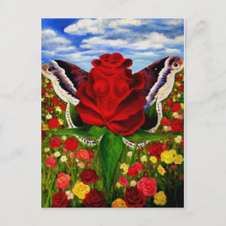 Sea of roses by Lenny clouds surreal Postcard