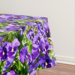 Sea of Serenity: The Beautiful Purple Pansy Field Tablecloth