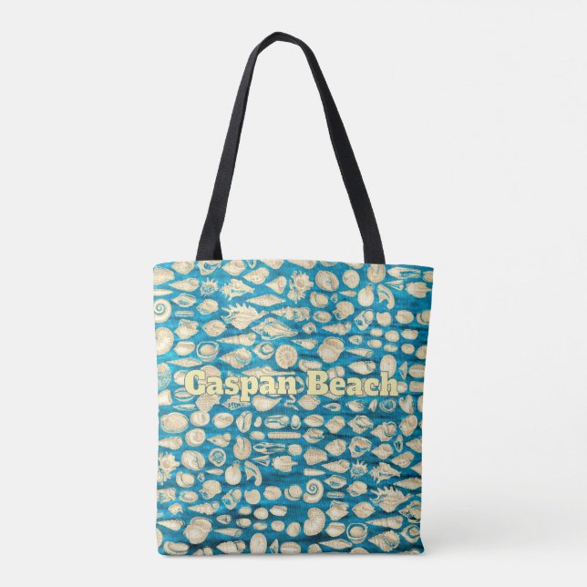 Sea of Shells -Blue Sea Personalised Tote Bag (Back)