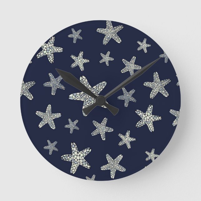 Sea Of Starfish Pattern Round Clock (Front)