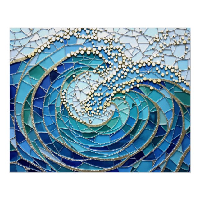 Sea of Waves Mosaic Art Poster (Front)