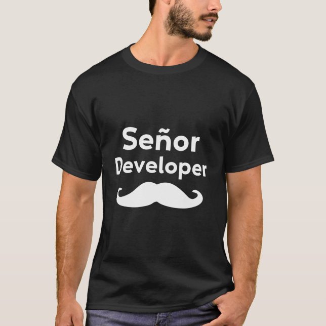 Seã±Or Senior Developer - It Nerd Developer Pun Ge T-Shirt (Front)