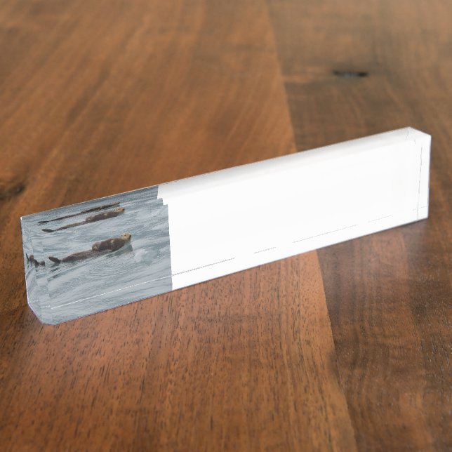 sea otter and baby nameplate (Side)