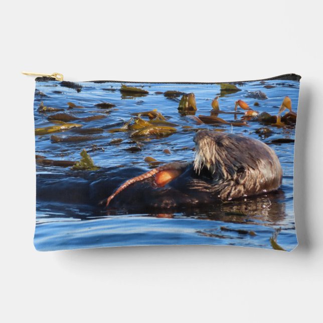 Sea Otter and the Octopus Accessory Pouch (Front)