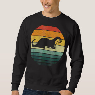 Sea Otter Animal Sunset Retro Vintage 70s Nature Sweatshirt