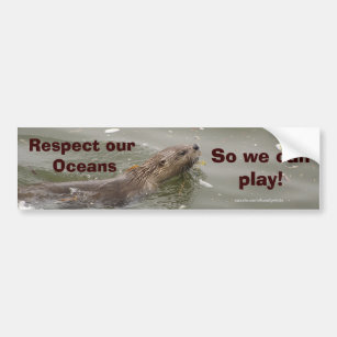 Sea Otter Anti-Pollution Bumpersticker Bumper Sticker