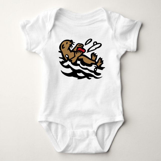 Sea otter baby bodysuit (Front)
