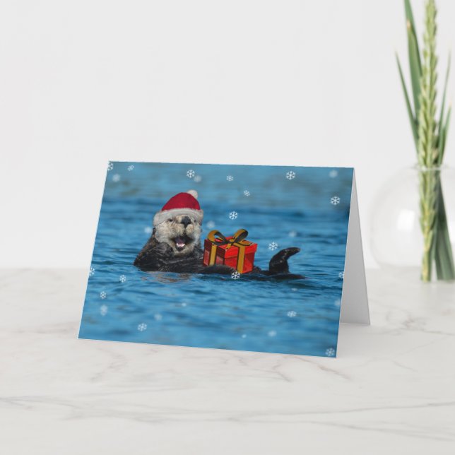 Sea Otter Christmas Card (Front)