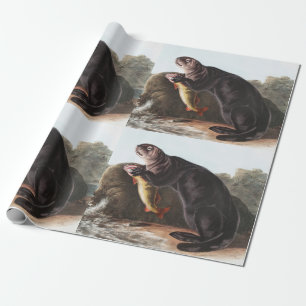 Sea Otter (Enhydra marina) Illustration Wrapping Paper