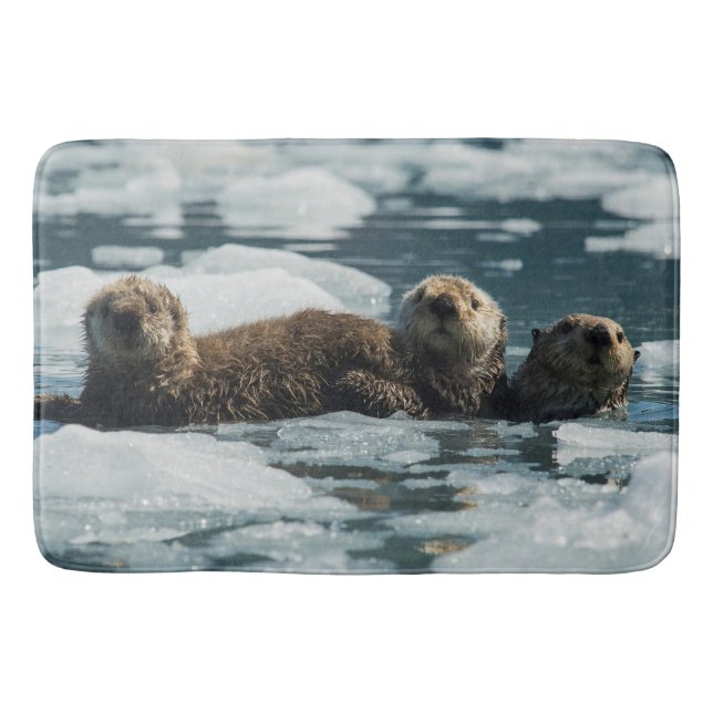 Sea Otter Family Bath Mat (Front)