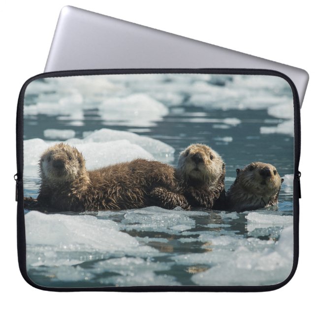Sea Otter Family Laptop Sleeve (Front)