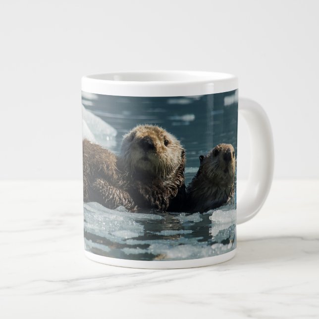 Sea Otter Family Large Coffee Mug (Front Right)