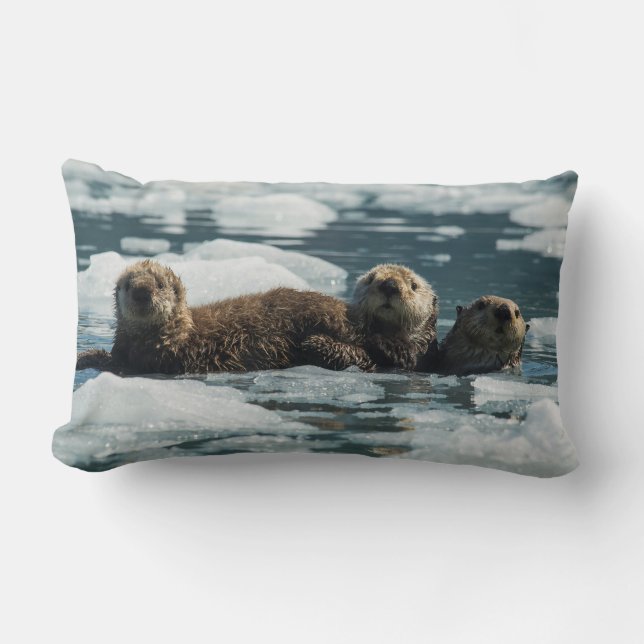 Sea Otter Family Lumbar Cushion (Front)