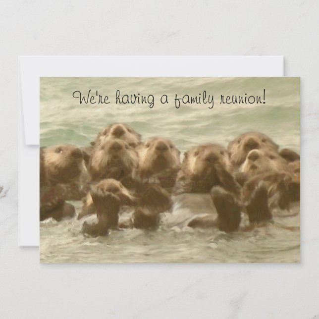 Sea Otter Family Reunion Invitation (Front)