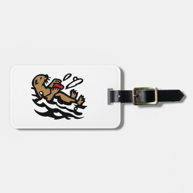 Sea otter luggage tag (Front Horizontal)