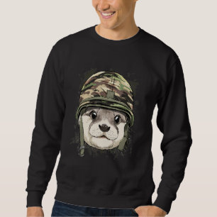 Sea Otter Military Soldier Veterans Day Marine Ani Sweatshirt
