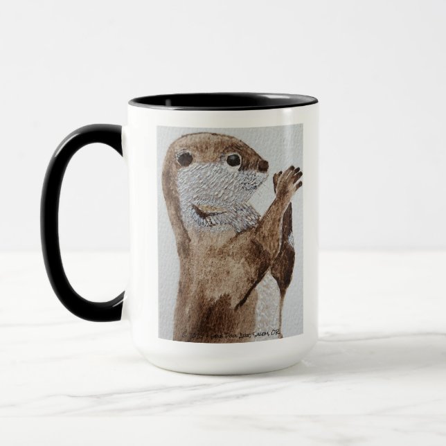 Sea Otter Original Watercolor Art Mug (Left)