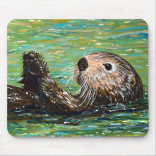 Sea Otter Painting Mouse Mat