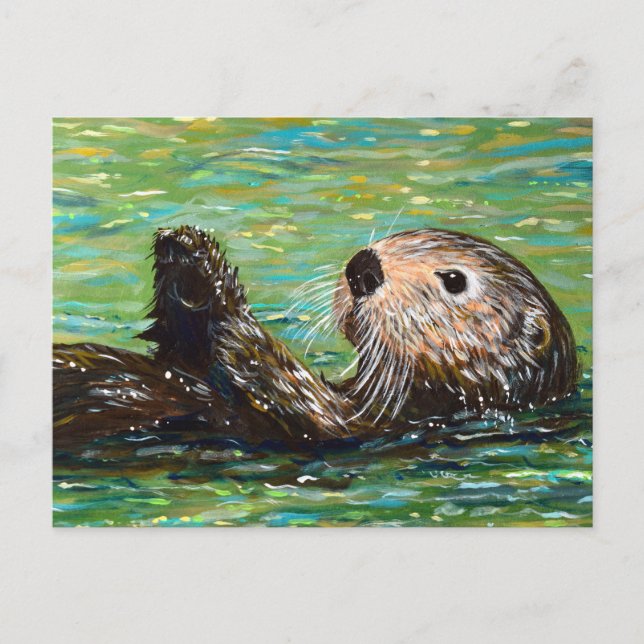 Sea Otter Painting Postcard (Front)